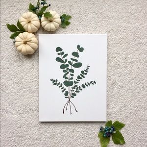Hand painted eucalyptus canvas wall art